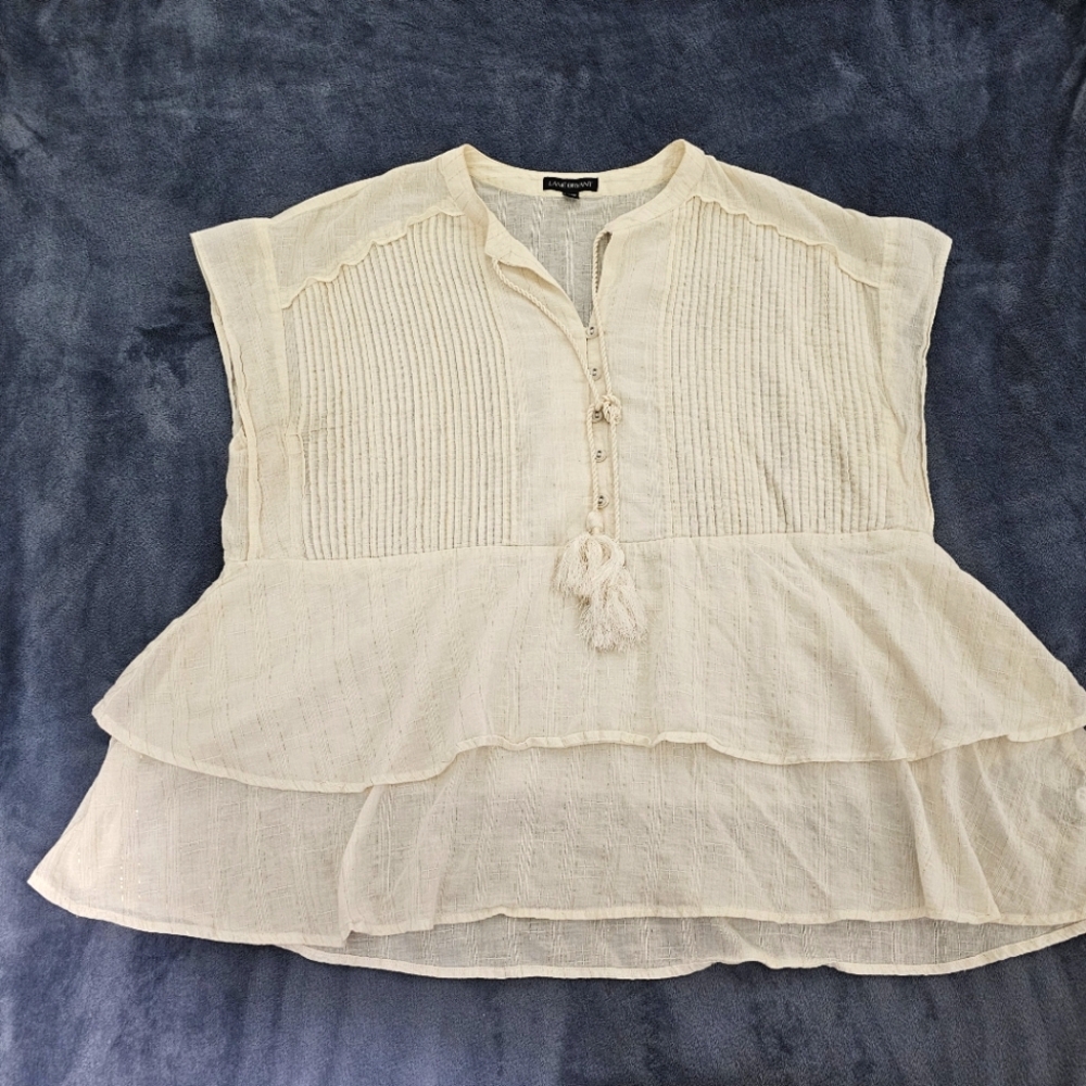 Lane Bryant Ivory Peplum Blouse - Sz 18/20